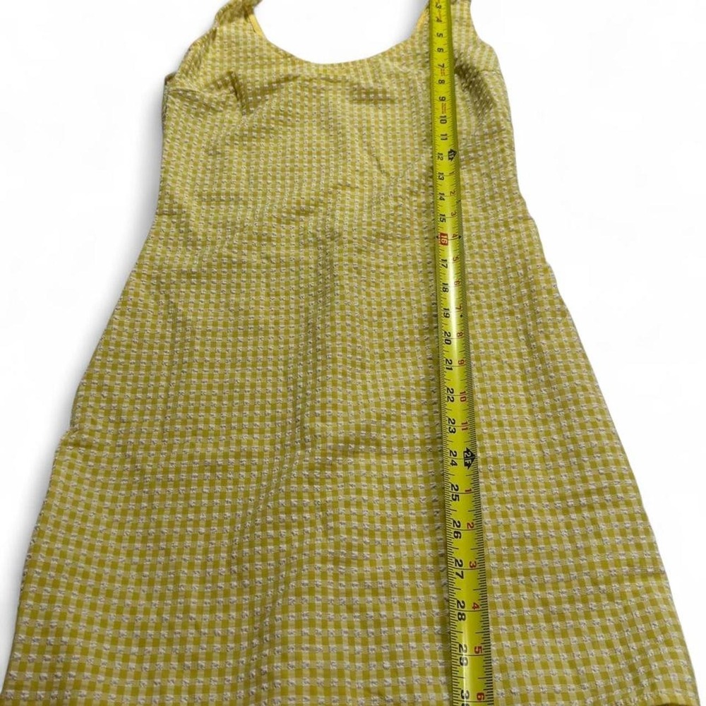 Urban Outfitters Yellow Gingham Seersucker Mini Dress Tie Strap Scoop Neck - Picture 4 of 7